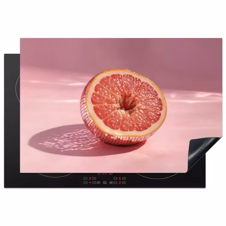 Grapefruit - Roze - Disco - Shiny Inductie beschermer vinyl 3mm klein -3d
