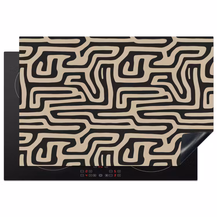 Grafisch - Lijnen - Zwart Inductie beschermer vinyl 3mm klein 276 -3d