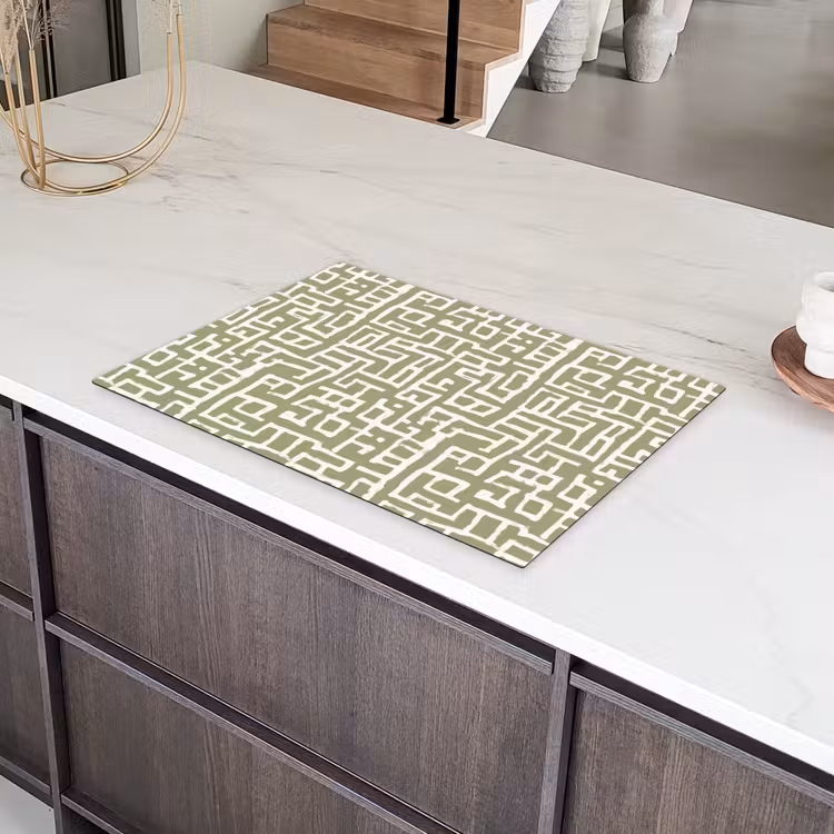 Grafisch - Patroon - Groen Inductie beschermer vinyl 3mm klein 276 -sfeer8