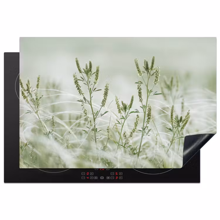 Grassen - Minimalistisch - Groen Inductie beschermer vinyl 3mm klein -3d