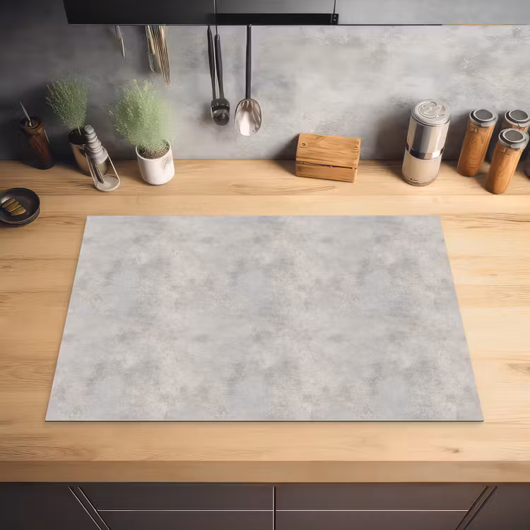 Grijs - Beton - Industrieel Inductie beschermer vinyl 3mm klein 276 -sfeer5