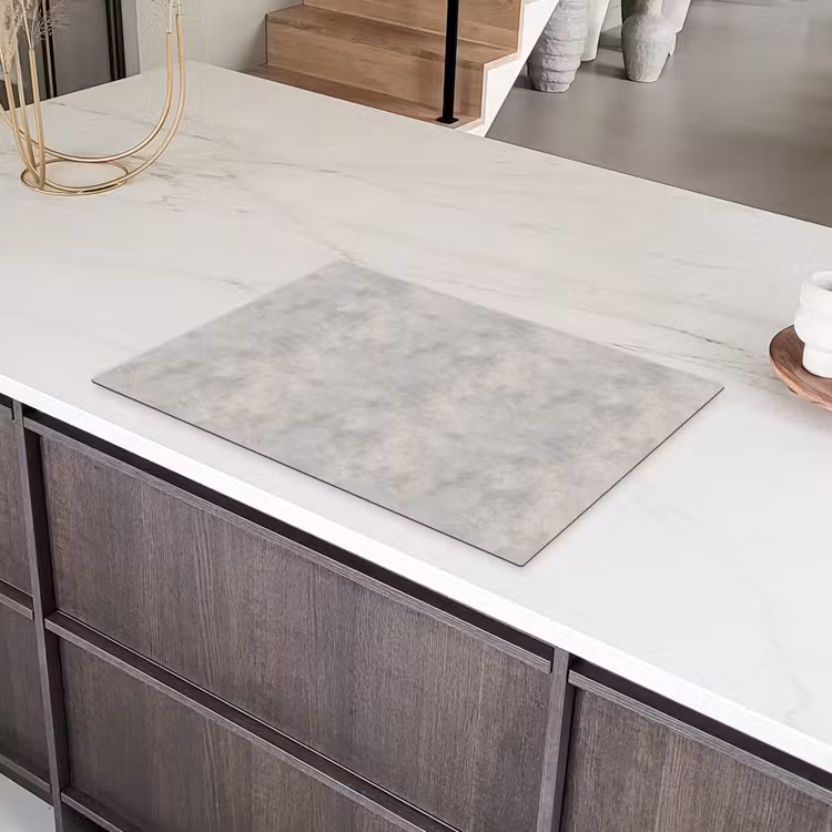 Grijs - Beton - Industrieel Inductie beschermer vinyl 3mm klein 276 -sfeer8