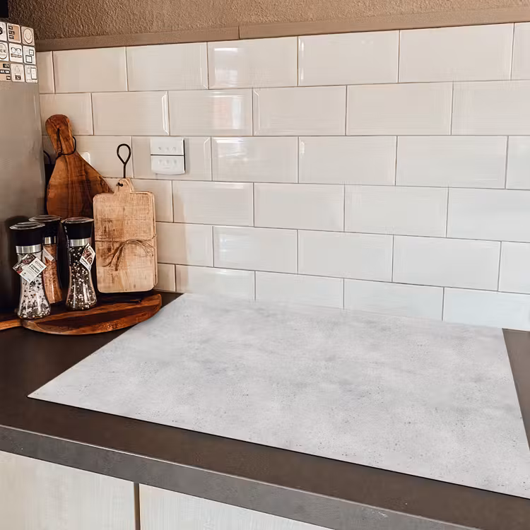 Grijs - Beton - Neutraal Inductie beschermer vinyl 3mm klein 276 -sfeer3