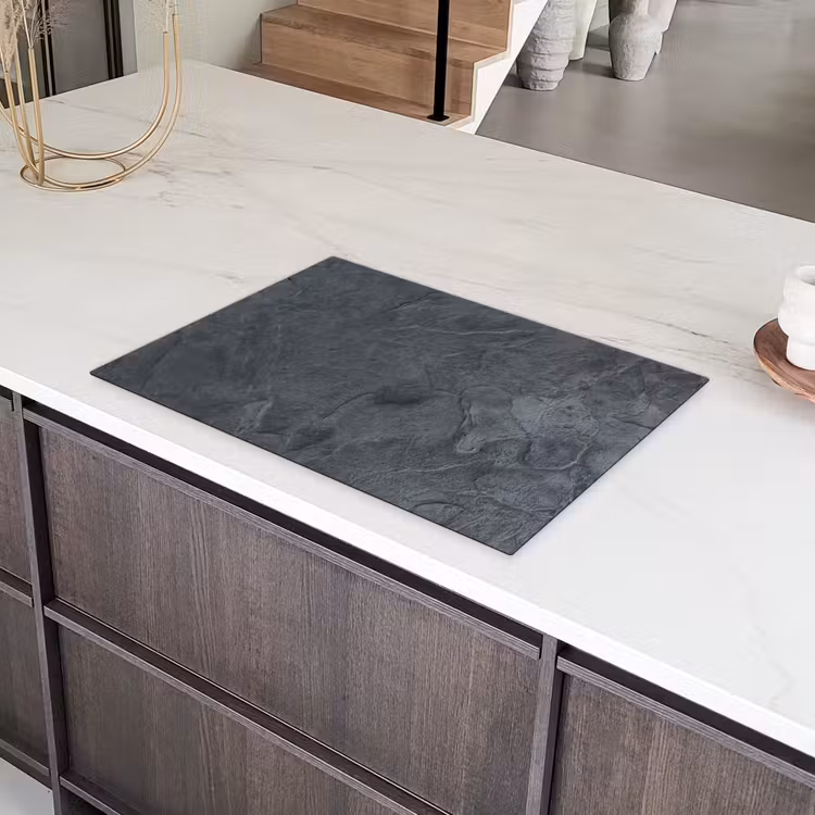 Grijs - Beton - Leisteen - Structuur - Retro Inductie beschermer vinyl 3mm klein -sfeer8