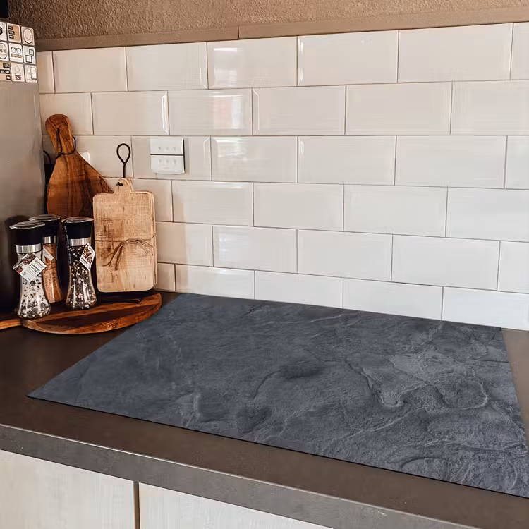 Grijs - Beton - Leisteen - Structuur - Retro Inductie beschermer vinyl 3mm klein -sfeer3