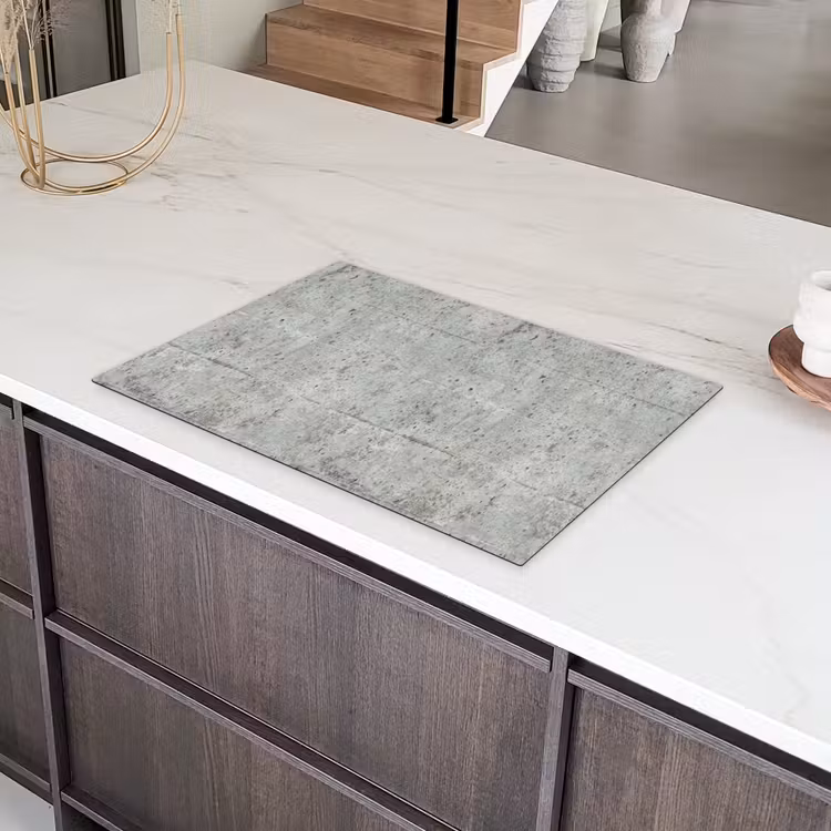 Grijs - Muur - Poriën Inductie beschermer vinyl 3mm klein 276 -sfeer8