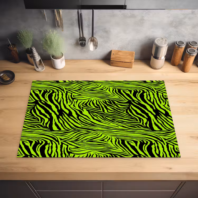 Groen - Zwart - Zebra Inductie beschermer vinyl 3mm klein 276 -sfeer5