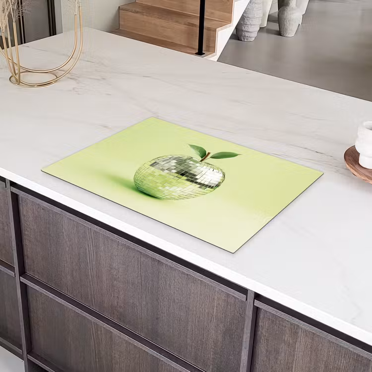 Groen - Disco - Decoratie - Appel Inductie beschermer vinyl 3mm klein -sfeer8