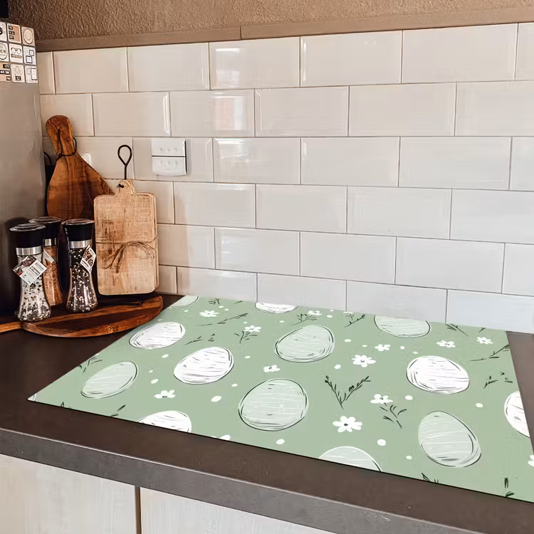 Groen - Eieren - Patroon Inductie beschermer vinyl 3mm klein -sfeer3