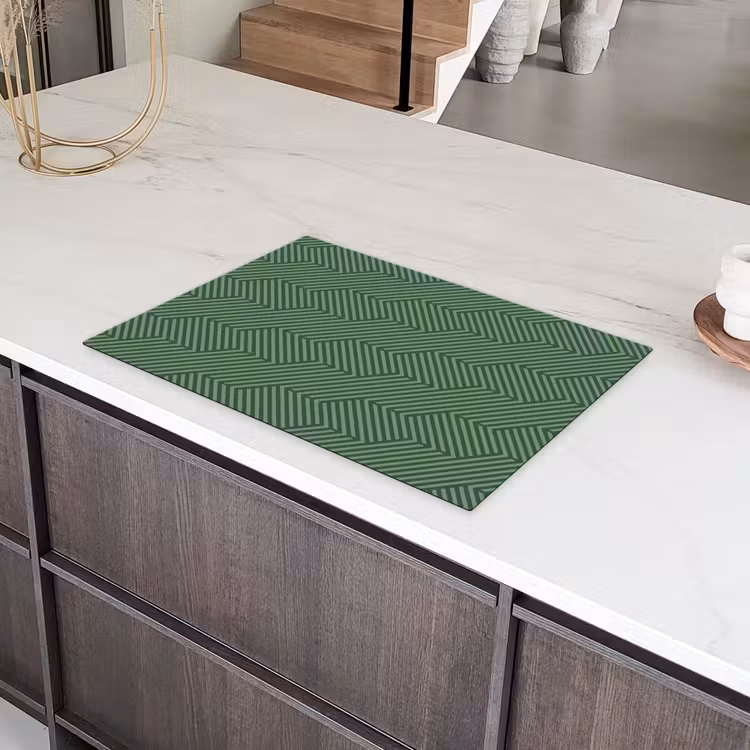 Groen - Strepen - Patroon Inductie beschermer vinyl 3mm klein 276 -sfeer8