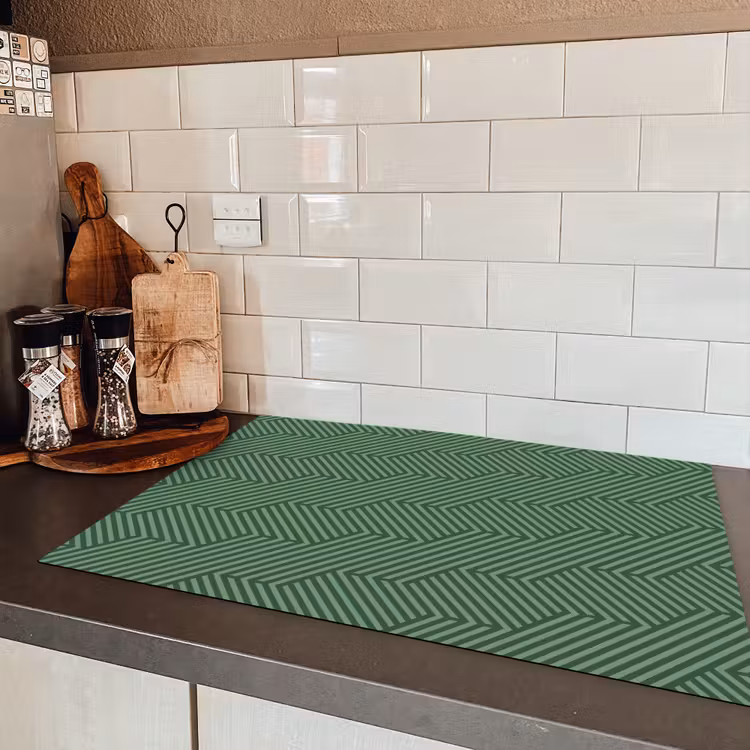 Groen - Strepen - Patroon Inductie beschermer vinyl 3mm klein 276 -sfeer3
