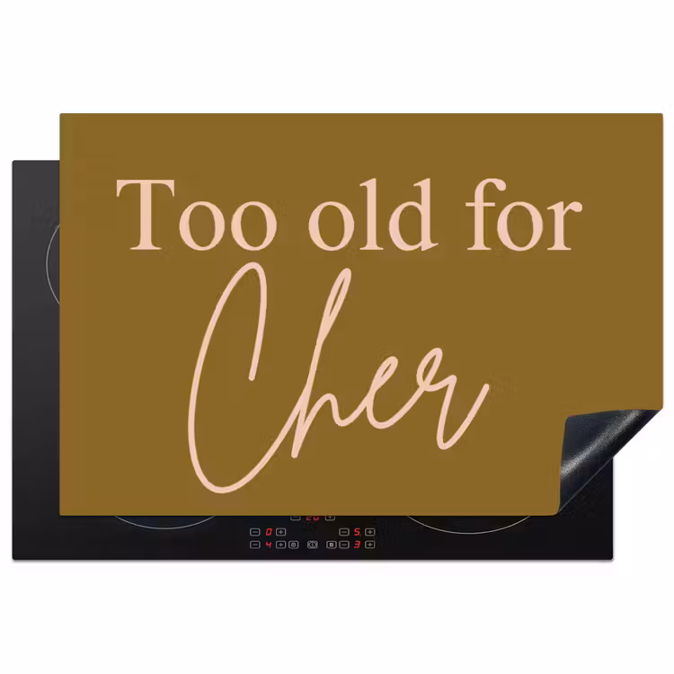 Groen - Too old for cher - Roze Inductie beschermer vinyl 3mm klein -3d