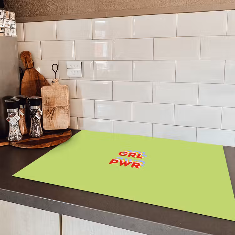 Grl pwr - Groen - Rood - 3D Inductie beschermer vinyl 3mm klein -sfeer3