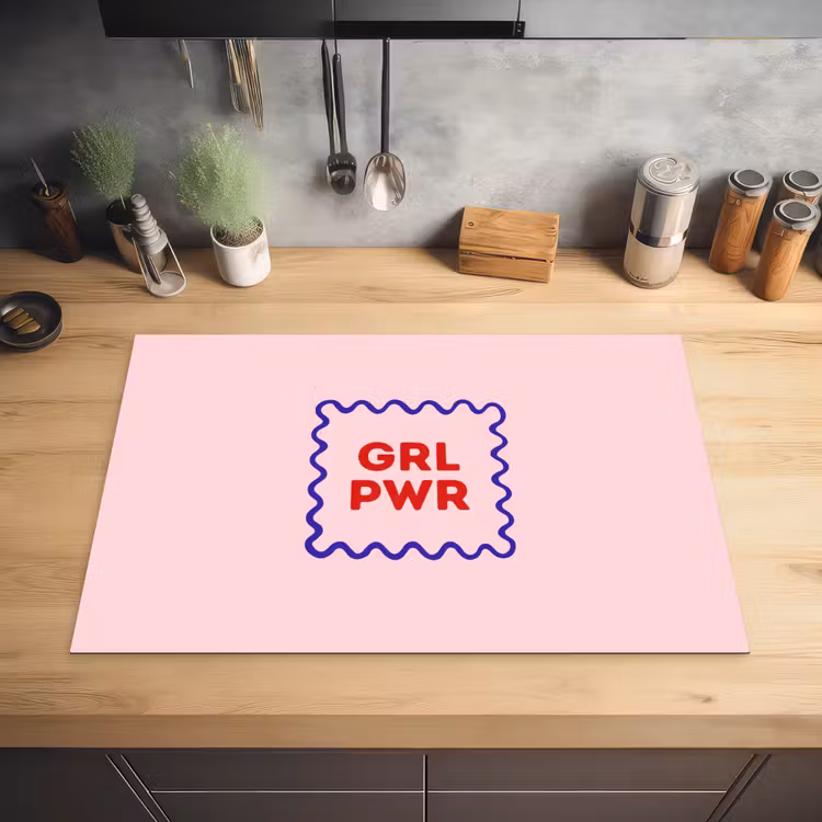 Grl pwr - Roze - Kader Inductie beschermer vinyl 3mm klein -sfeer5