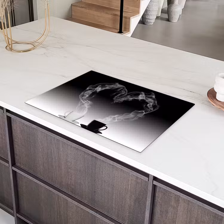 Harmonie in Zwart en Wit Inductie beschermer vinyl 3mm klein -sfeer8