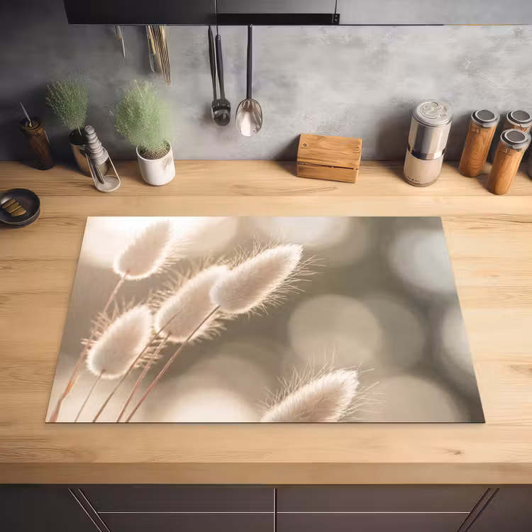 Hazestaartgras - Wit - Zonlicht Inductie beschermer vinyl 3mm klein -sfeer5