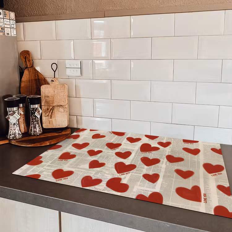 Hartjes - Krant - Loveyou Inductie beschermer vinyl 3mm klein -sfeer3