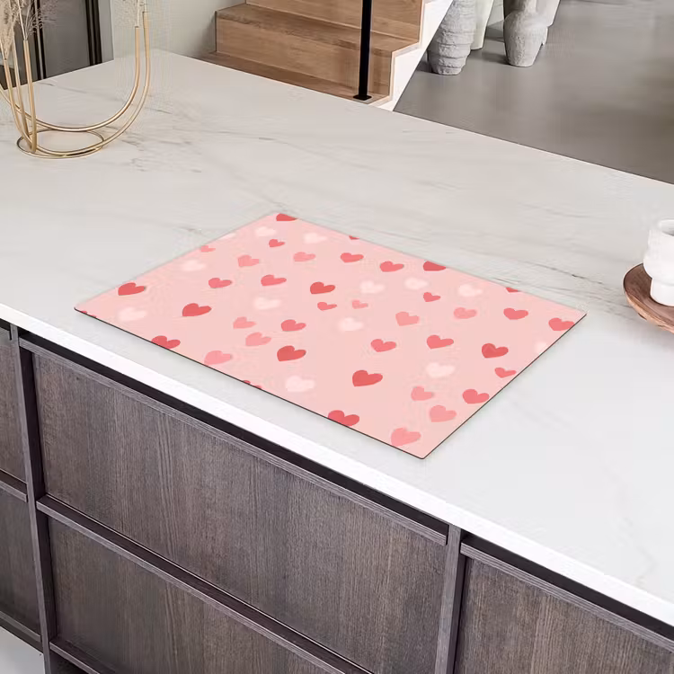 Hartjes - Patroon - Roze - Eenvoudig Inductie beschermer vinyl 3mm klein -sfeer8