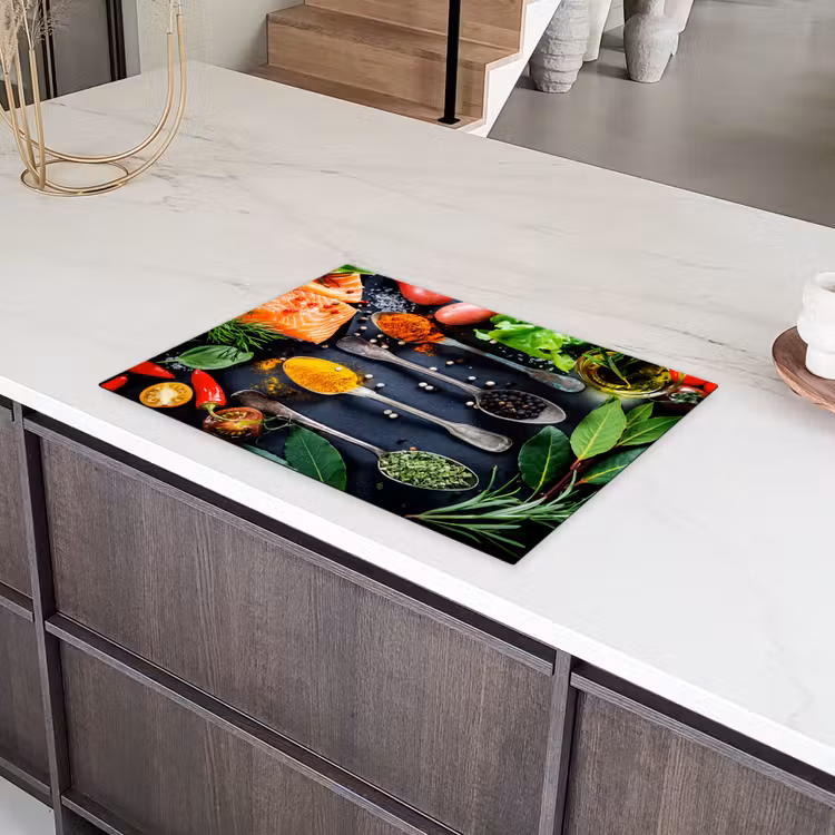 Kruiden - Lepels - Keuken - Specerijen Inductie beschermer vinyl 3mm middel -sfeer8
