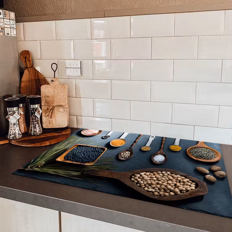 Kruiden - Lepels - Specerijen - Keuken Inductie beschermer vinyl 3mm klein -sfeer3