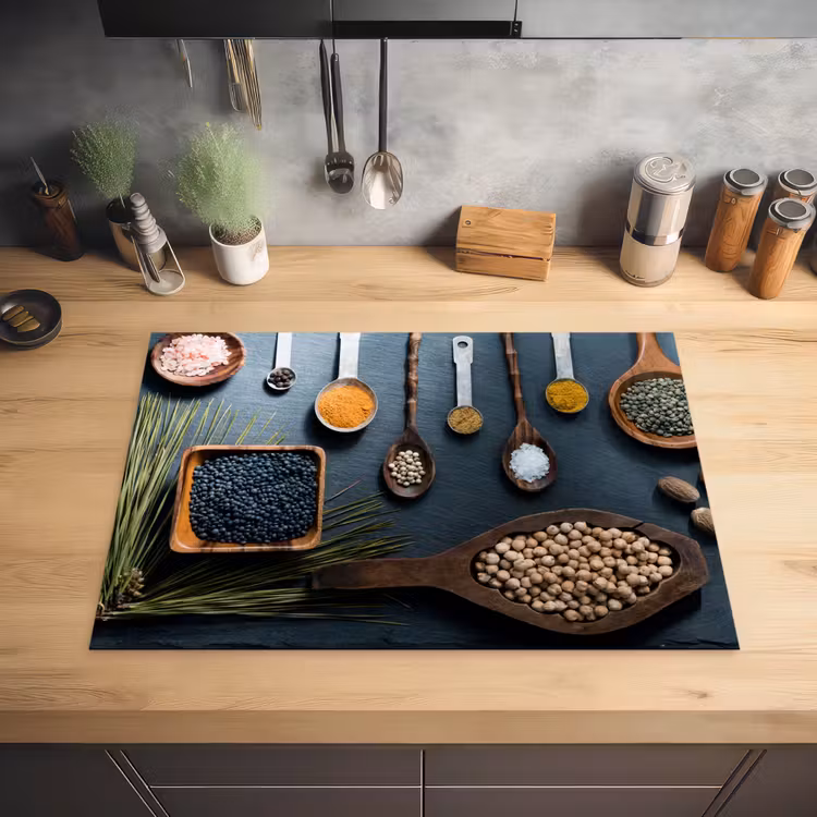 Kruiden - Lepels - Specerijen - Keuken Inductie beschermer vinyl 3mm middel -sfeer5