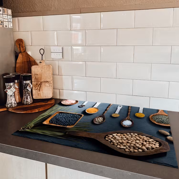 Kruiden - Lepels - Specerijen - Keuken Inductie beschermer vinyl 3mm middel -sfeer3