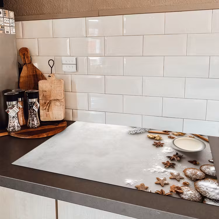 Kruiden - Winter - Melk - Beton Inductie beschermer vinyl 3mm klein -sfeer3