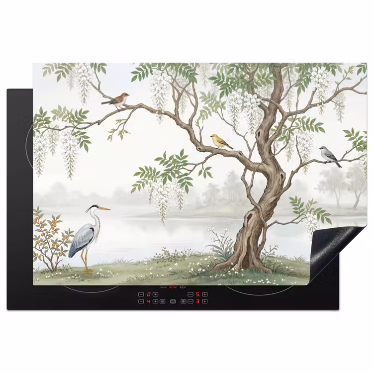 Reiger - Landschap - Groen Inductie beschermer vinyl 3mm klein -3d