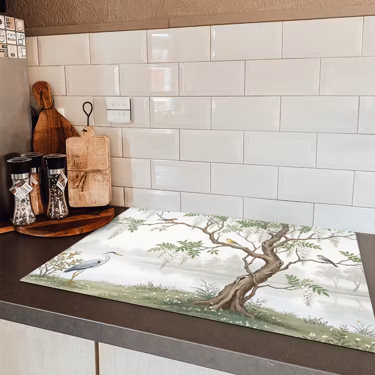 Reiger - Landschap - Groen Inductie beschermer vinyl 3mm klein -sfeer3