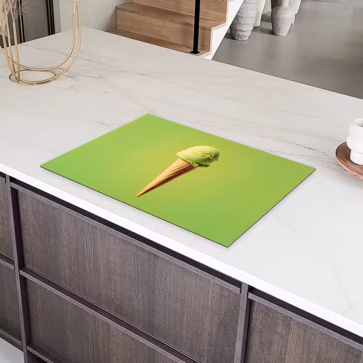 Hoorntje - Schepijs - Groen Inductie beschermer vinyl 3mm klein -sfeer8