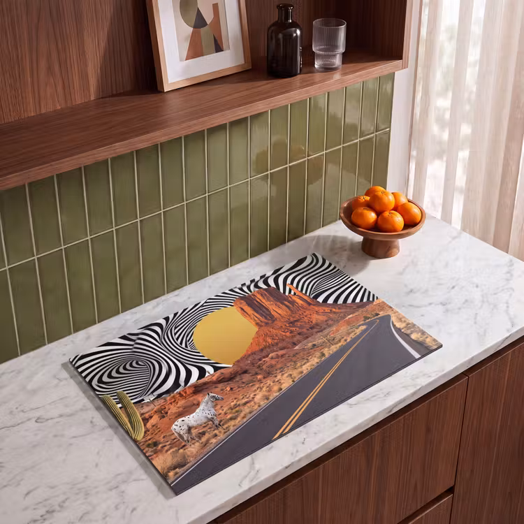 Induction Hob Cover - Horse - Desert - Nature - Paard - Woestijn - Natuur Inductie beschermer vinyl 3mm klein