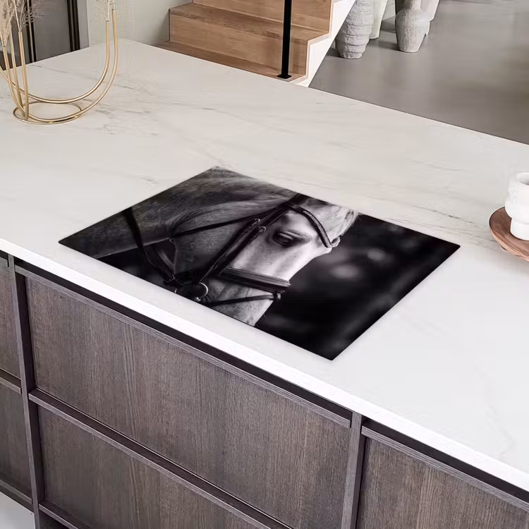Paard - Schimmel - Portret Inductie beschermer vinyl 3mm klein -sfeer8