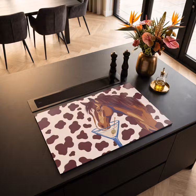 Paard - Martini - Dieren - Abstract - Bruin Inductie beschermer vinyl 3mm klein -sfeer5