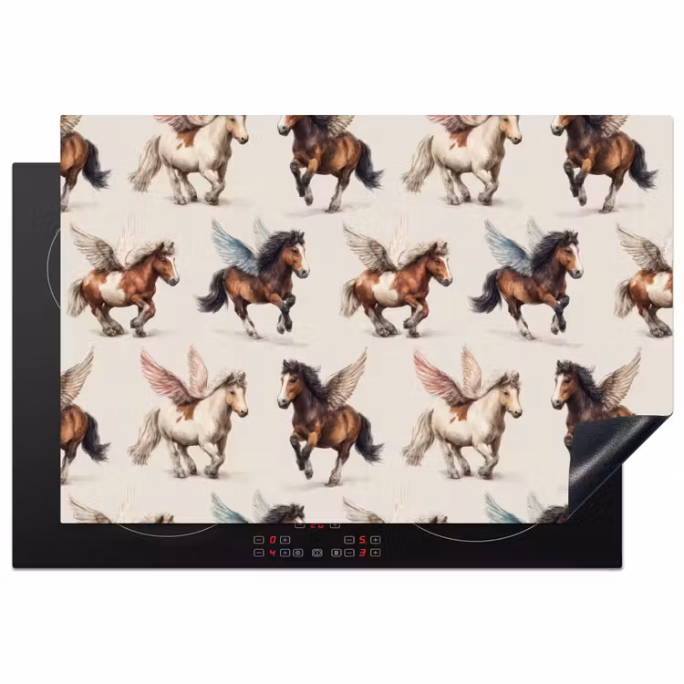 Paarden - Vleugels - Kleurrijk Inductie beschermer vinyl 3mm klein 276 -3d
