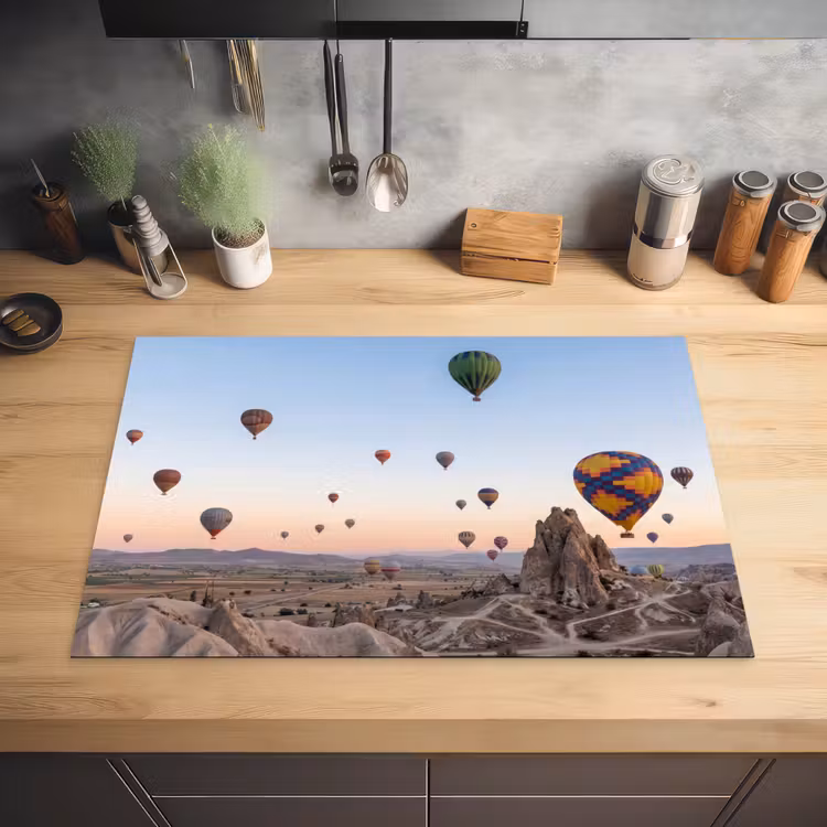 Luchtballonnen - Rotsen - Zonsopgang Inductie beschermer vinyl 3mm klein -sfeer5