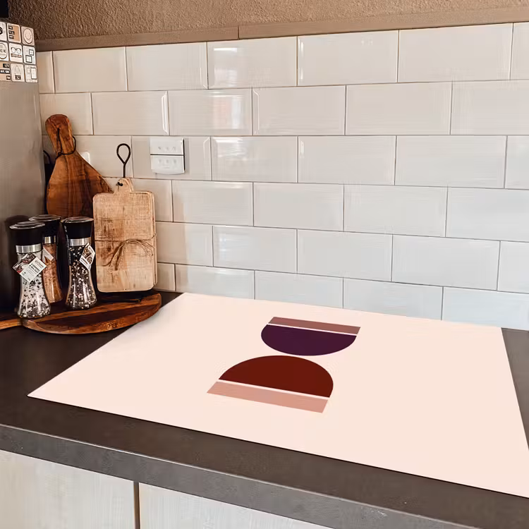 Zandloper - Symmetrisch - Rood - Paars Inductie beschermer vinyl 3mm klein -sfeer3