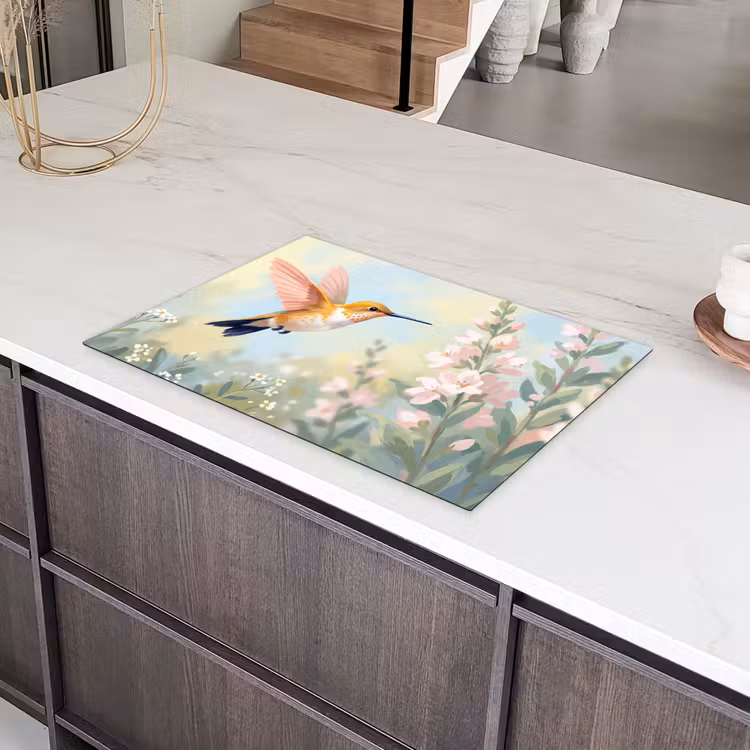 Kolibrie - Illustratie - Kleurrijk Inductie beschermer vinyl 3mm klein -sfeer8