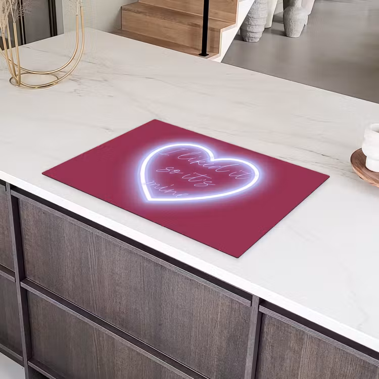 I liked it so it's mine - Neon hart - Roze Inductie beschermer vinyl 3mm klein -sfeer8