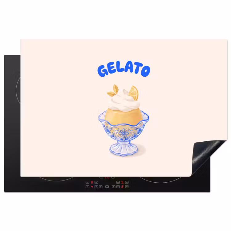 IJs - Citroen - Illustratie - Geel - Dessert Inductie beschermer vinyl 3mm klein -3d