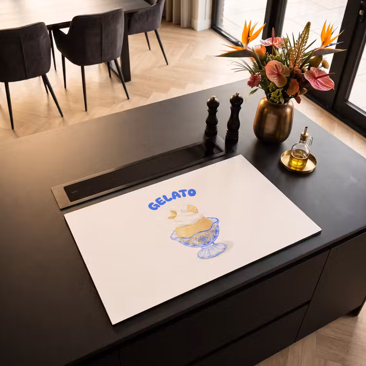 IJs - Citroen - Illustratie - Geel - Dessert Inductie beschermer vinyl 3mm klein -sfeer5