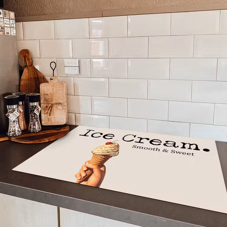 Ice cream - Softijs - Kleurrijk - Kers Inductie beschermer vinyl 3mm klein -sfeer3