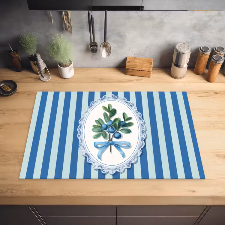 Illustratie - Bessen - Blauw - Strepen Inductie beschermer vinyl 3mm klein -sfeer5