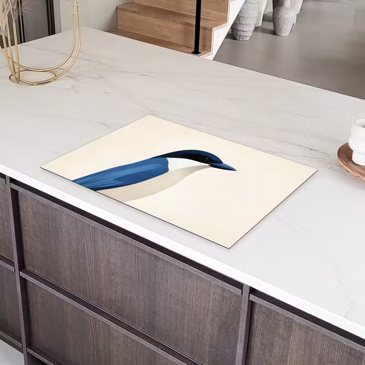 Illustratie - Blauw - Vogel Inductie beschermer vinyl 3mm klein -sfeer8