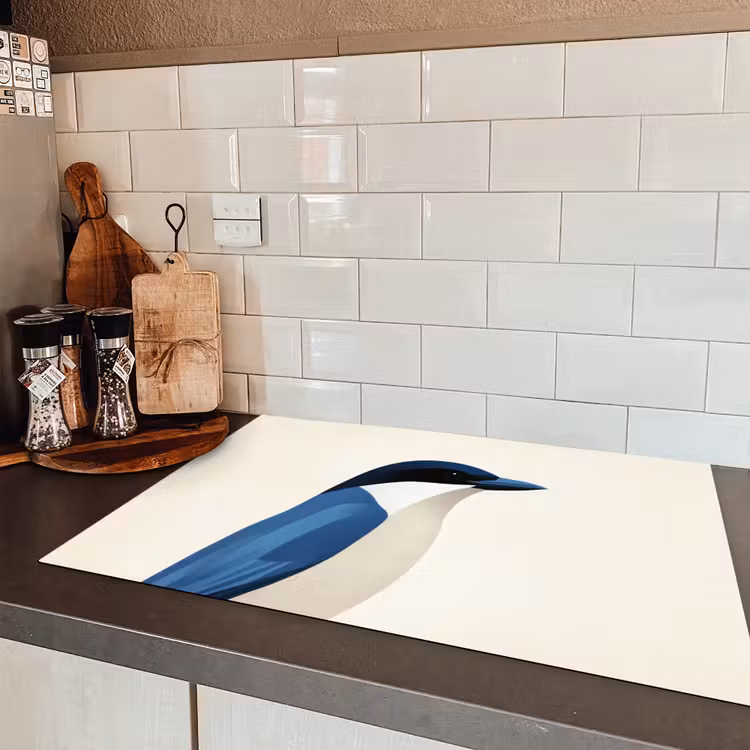 Illustratie - Blauw - Vogel Inductie beschermer vinyl 3mm klein -sfeer3