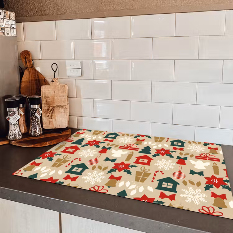 Illustratie - Kerst - Beige Inductie beschermer vinyl 3mm klein 276 -sfeer3
