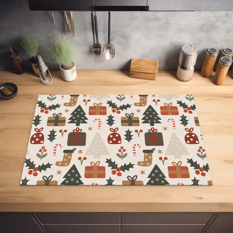 Illustratie - Kerstfiguren - Beige Inductie beschermer vinyl 3mm klein 276 -sfeer5