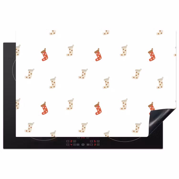 Illustratie - Kerstsokken - Wit Inductie beschermer vinyl 3mm klein 276 -3d