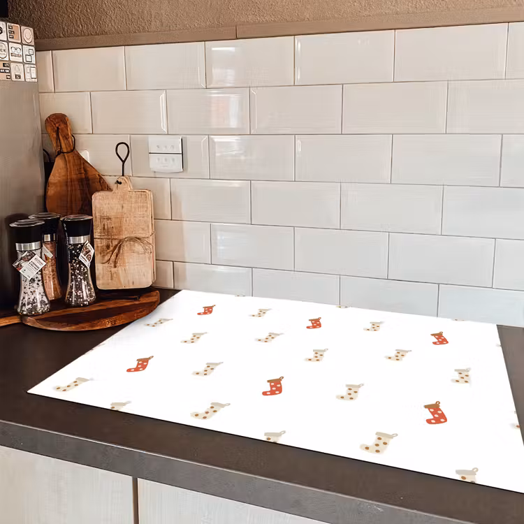 Illustratie - Kerstsokken - Wit Inductie beschermer vinyl 3mm klein 276 -sfeer3