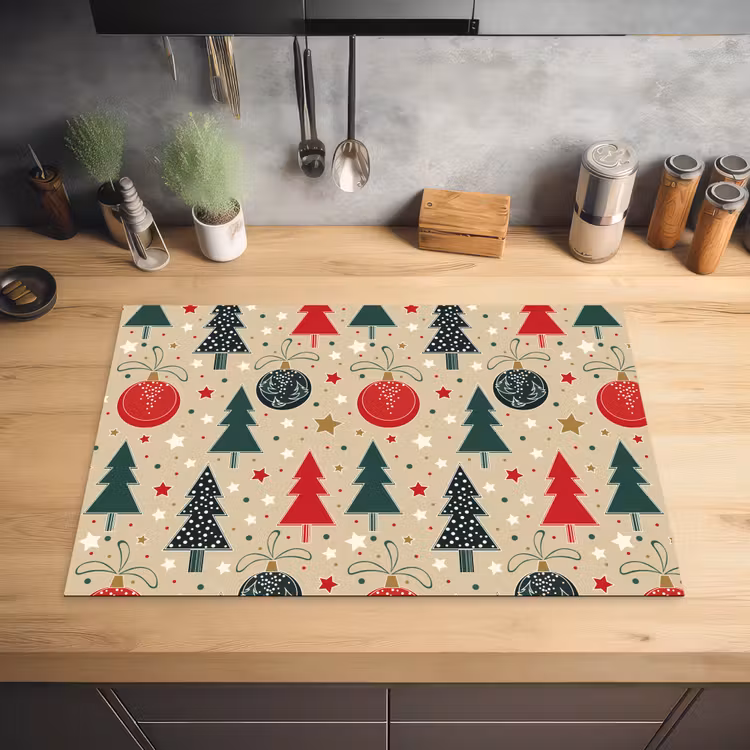 Illustratie - Kerst - Sterren Inductie beschermer vinyl 3mm klein 276 -sfeer5