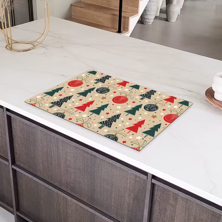 Illustratie - Kerst - Sterren Inductie beschermer vinyl 3mm klein 276 -sfeer8
